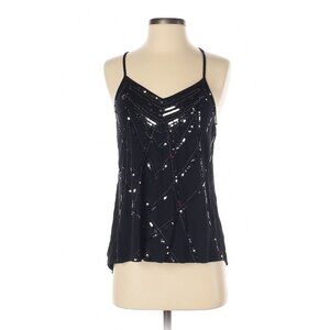 Express Black Sequin V-Neck Top